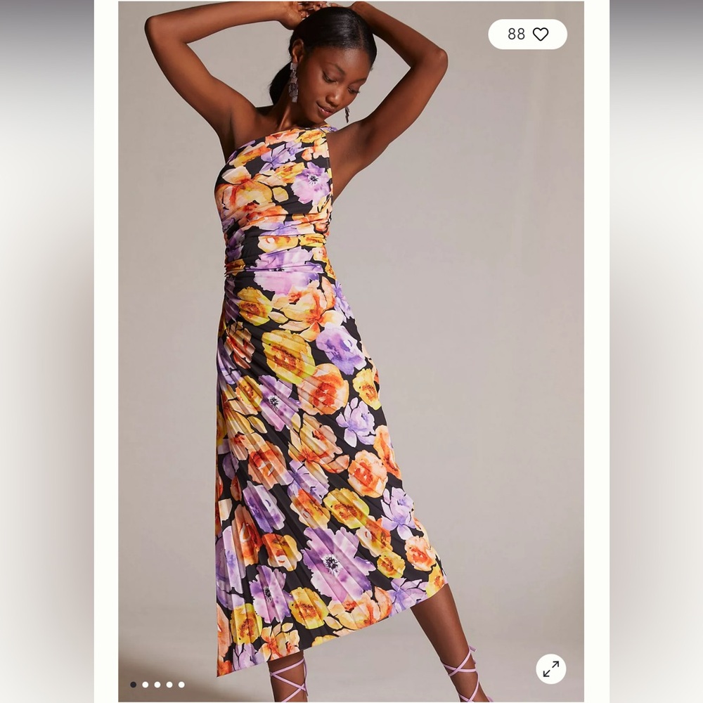 Anthropology Geisha Designs one shoulder-asymmetrical midi dress